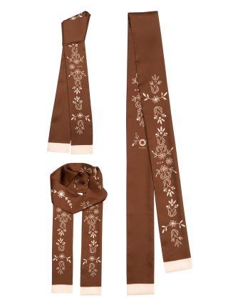 Картинка Шовкова стрічка Twilly «Мереживо» Chocolate 